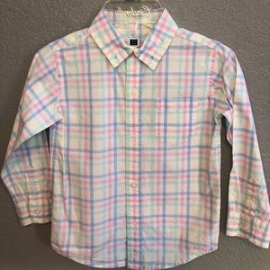 Janie and jack minty  pink checkered dressy shirt